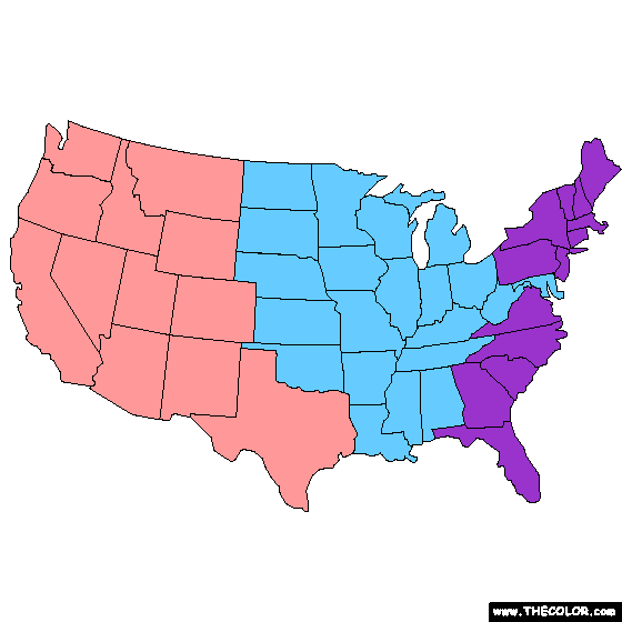 United States Map Coloring Page