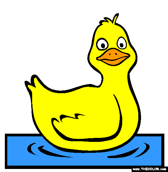 Duck Swimming Coloring Page