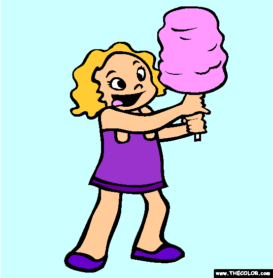 Cotton Candy Coloring Page