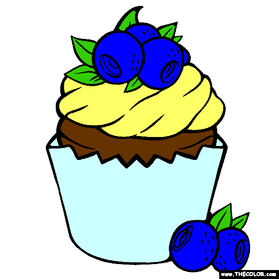 Blueberry Muffin Coloring Page