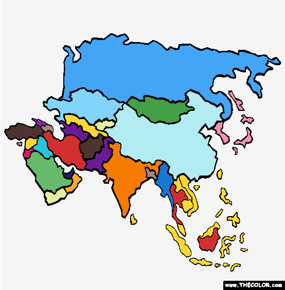Asia Coloring Page