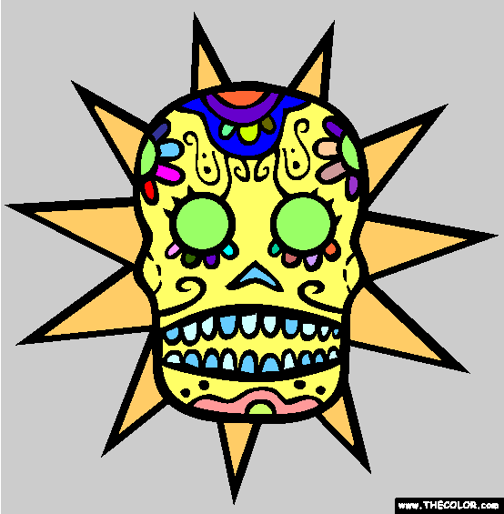 Sun Skull Coloring Page