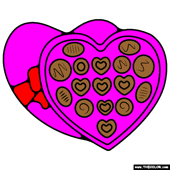 Box Of Chocolates Coloring Page