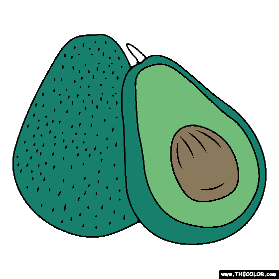 Avocado Coloring Page
