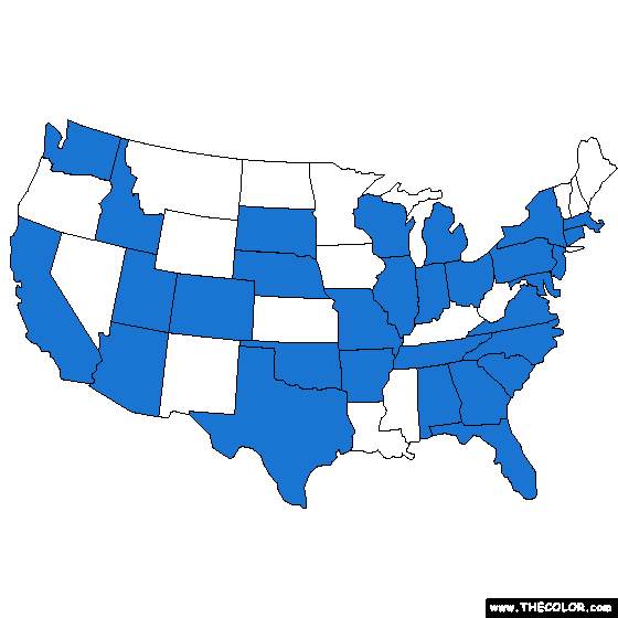 United States Map Coloring Page