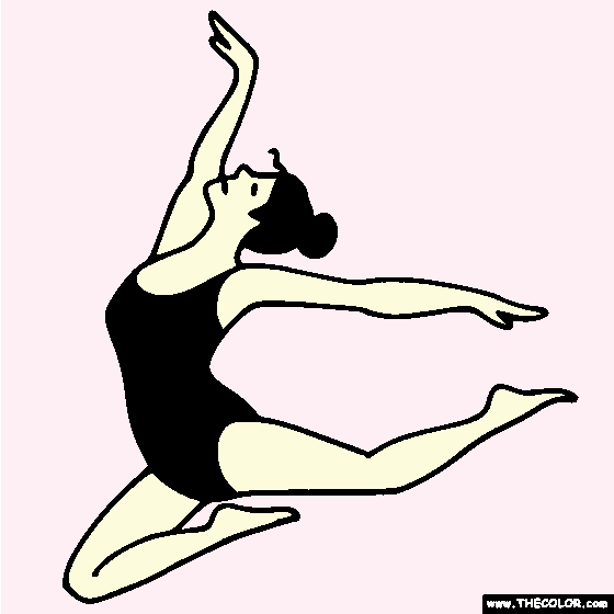 Leaping Ballerina Coloring Page