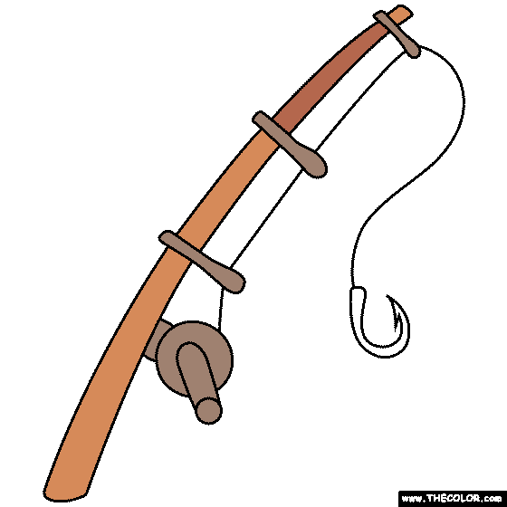 Fishing Pole Coloring Page