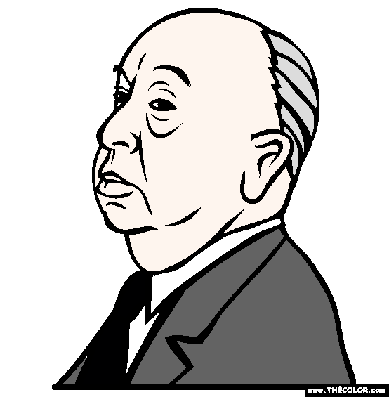 Alfred Hitchcock Coloring Page