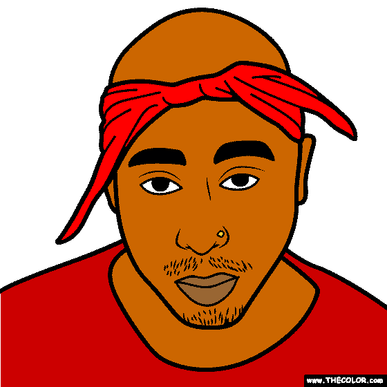 Tupac Shakur Coloring Page