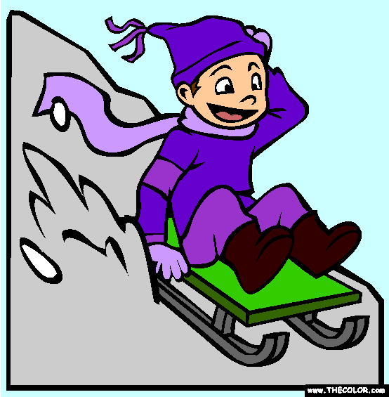 Sledding Coloring Page