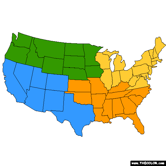 United States Map Coloring Page