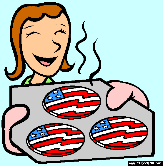 Patriotic Cookies Coloring Page