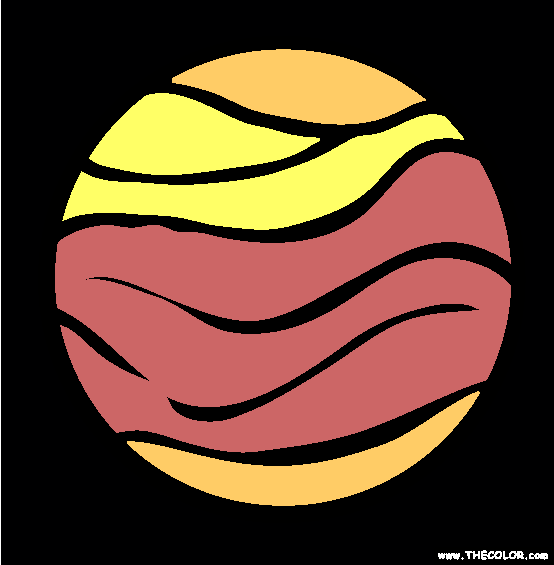 Planet Venus Online Coloring Page