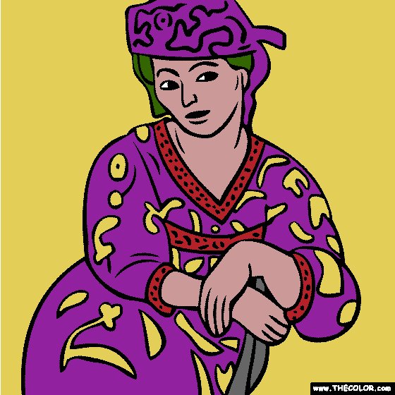 Henri Matisse - Madame Matisse Rouge Coloring Page