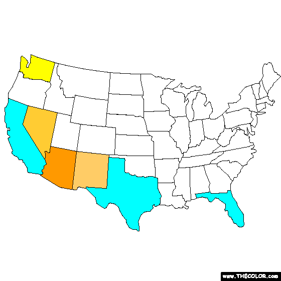 United States Map Coloring Page