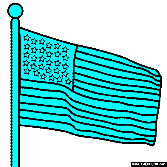 American Flag Day Coloring Page