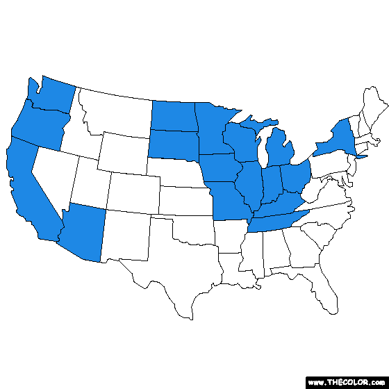 United States Map Coloring Page