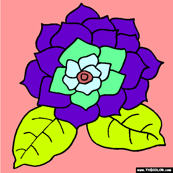 Gardenia Flower Online Coloring Page