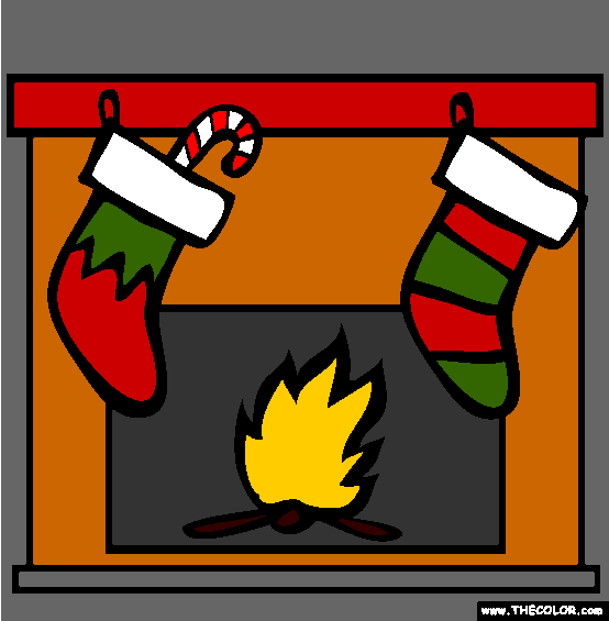 Christmas Stockings Online Coloring Page