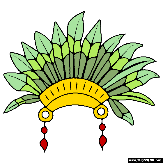 Aztec Headdress Coloring Page