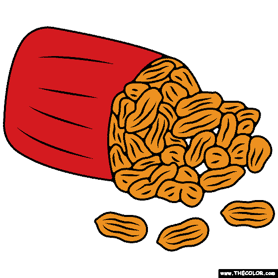 Bag of Peanuts Coloring Page
