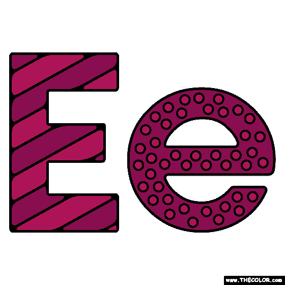 Letter E Coloring Page