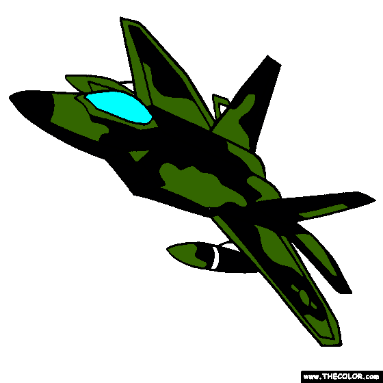 F-22 Raptor Stealthfighter Online Coloring Page