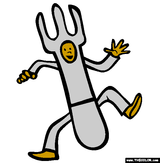 Halloween Fork Costume Online Coloring Page