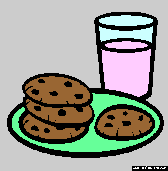 Milk and Cookies Coloring Page
