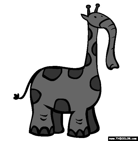 Elephant Giraffe Coloring Page