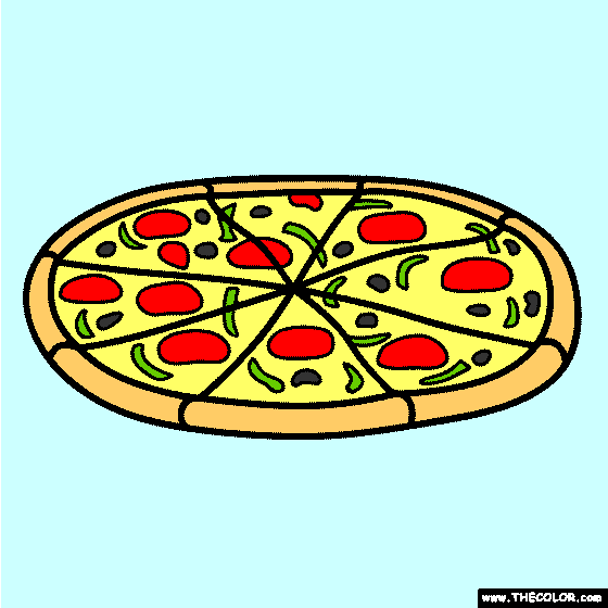 Pepperoni Pizza Coloring Page
