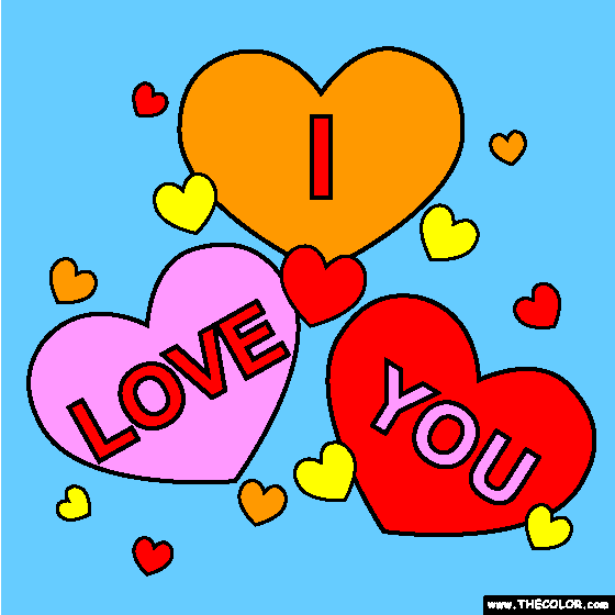 I Love You Coloring Page