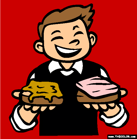 Peanut Butter Tuna Sandwich Coloring Page