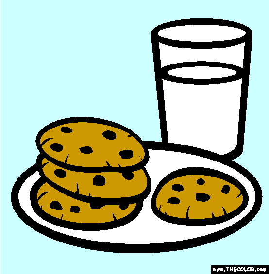 Milk and Cookies Coloring Page
