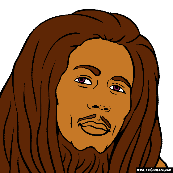 Bob Marley Coloring Page