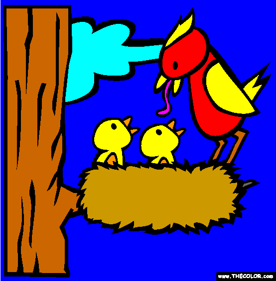 Baby Birds Coloring Page