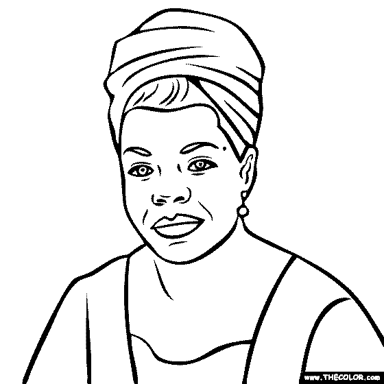 Maya Angelou Coloring Page