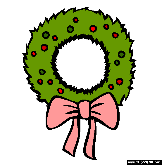 Christmas Wreath Online Coloring Page