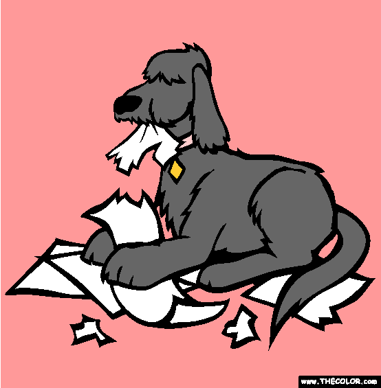 Dog Ate My Homework Coloring Page