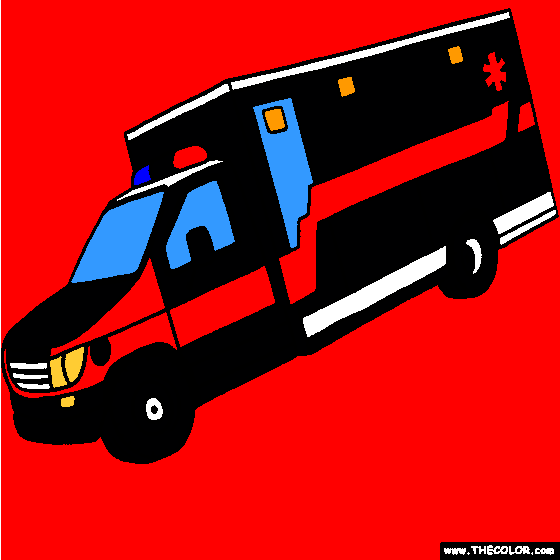 Ambulance Coloring Page