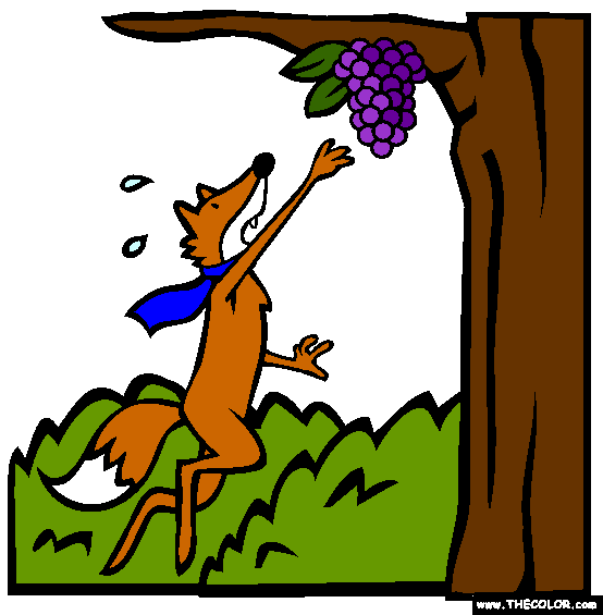 The Fox And The Grapes Coloring Page