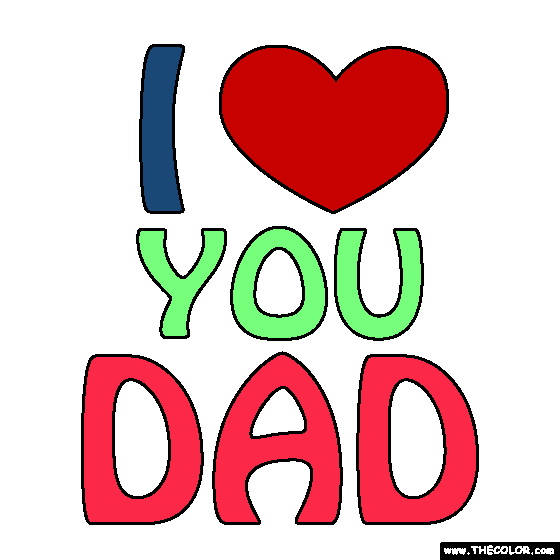 I Love You Dad Coloring Page