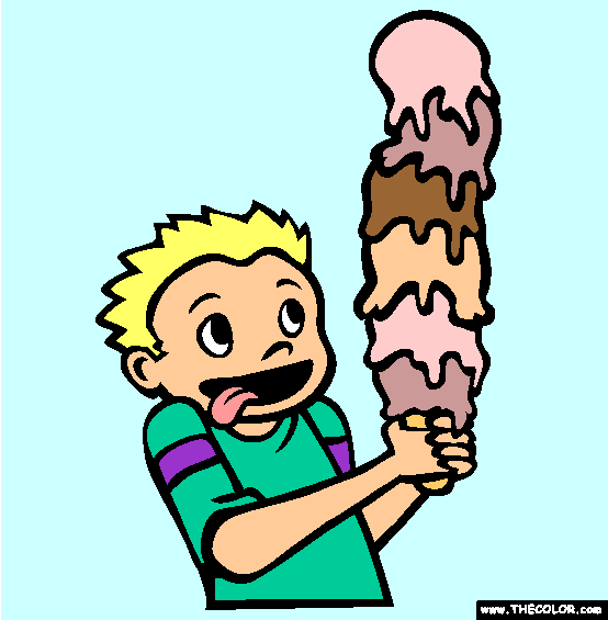 Ice Cream Cone Coloring Page