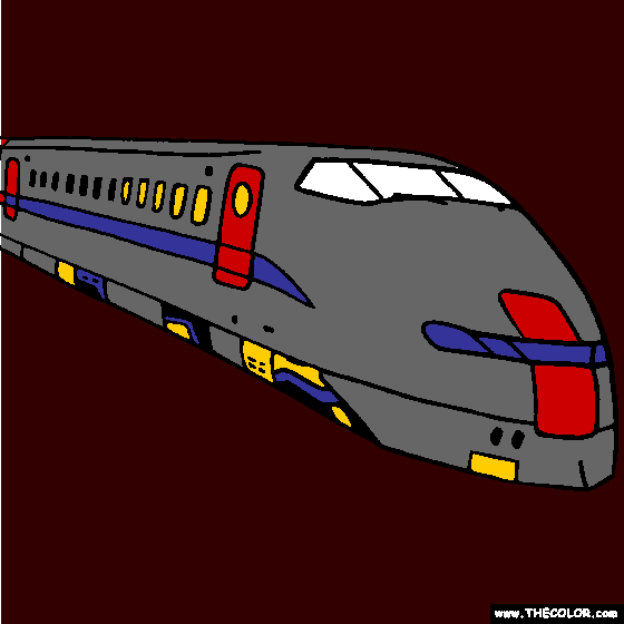 High Speed Train Online Coloring Page