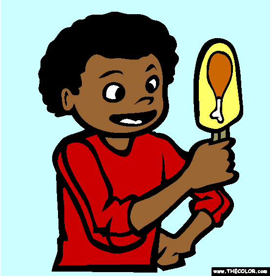 Fried Chicken Popsicle Coloring Page