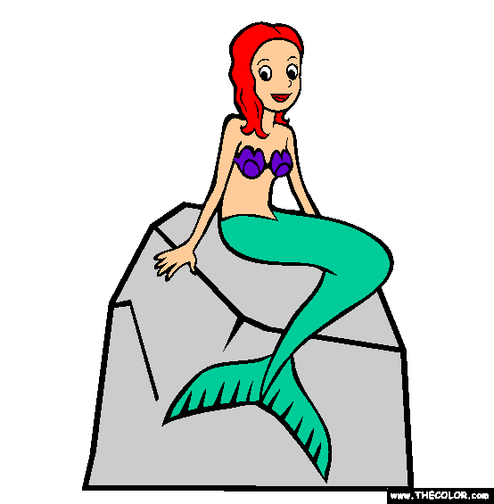 Mermaid Girl Coloring Page