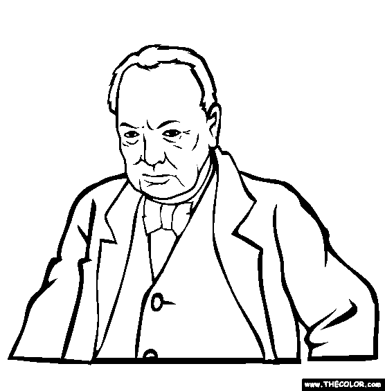 Sir Winston Churchill Coloring Page
