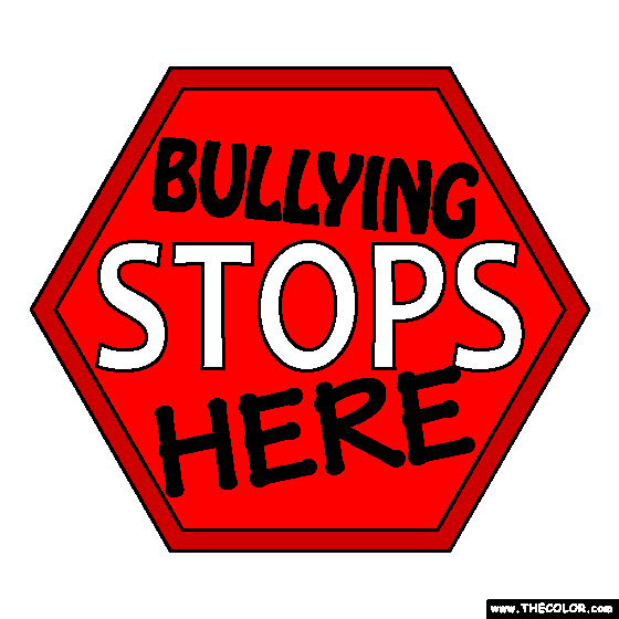 Bullying Stops Here Coloring Page