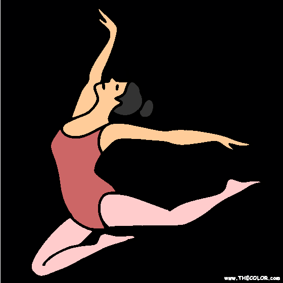 Leaping Ballerina Coloring Page