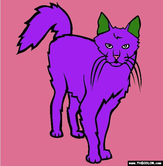 Turkish Angora Breed Cat Online Coloring Page